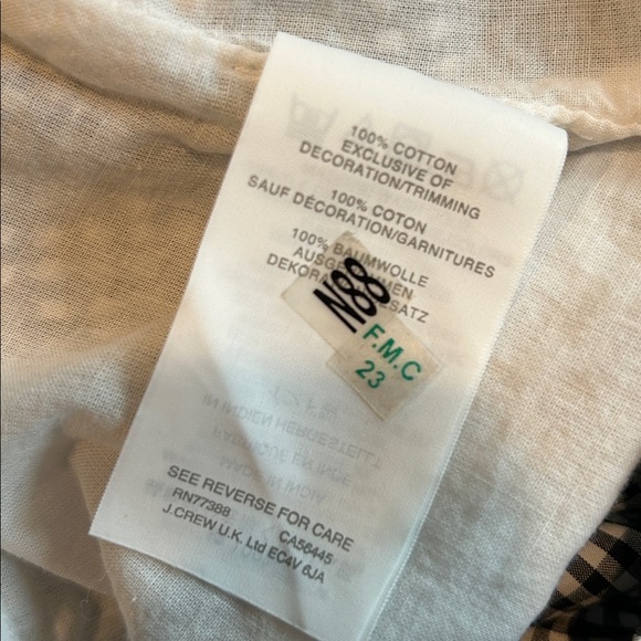J. Crew Edie Micro Gingham Shift Dress Black White Checkered Ruffle Cotton 6P - Picture 11 of 11